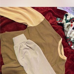 Striped Long Sleeve Top and Pants Set